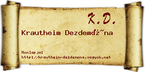 Krautheim Dezdemóna névjegykártya